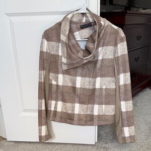 Bagatelle Tan and White Plaid Jacket